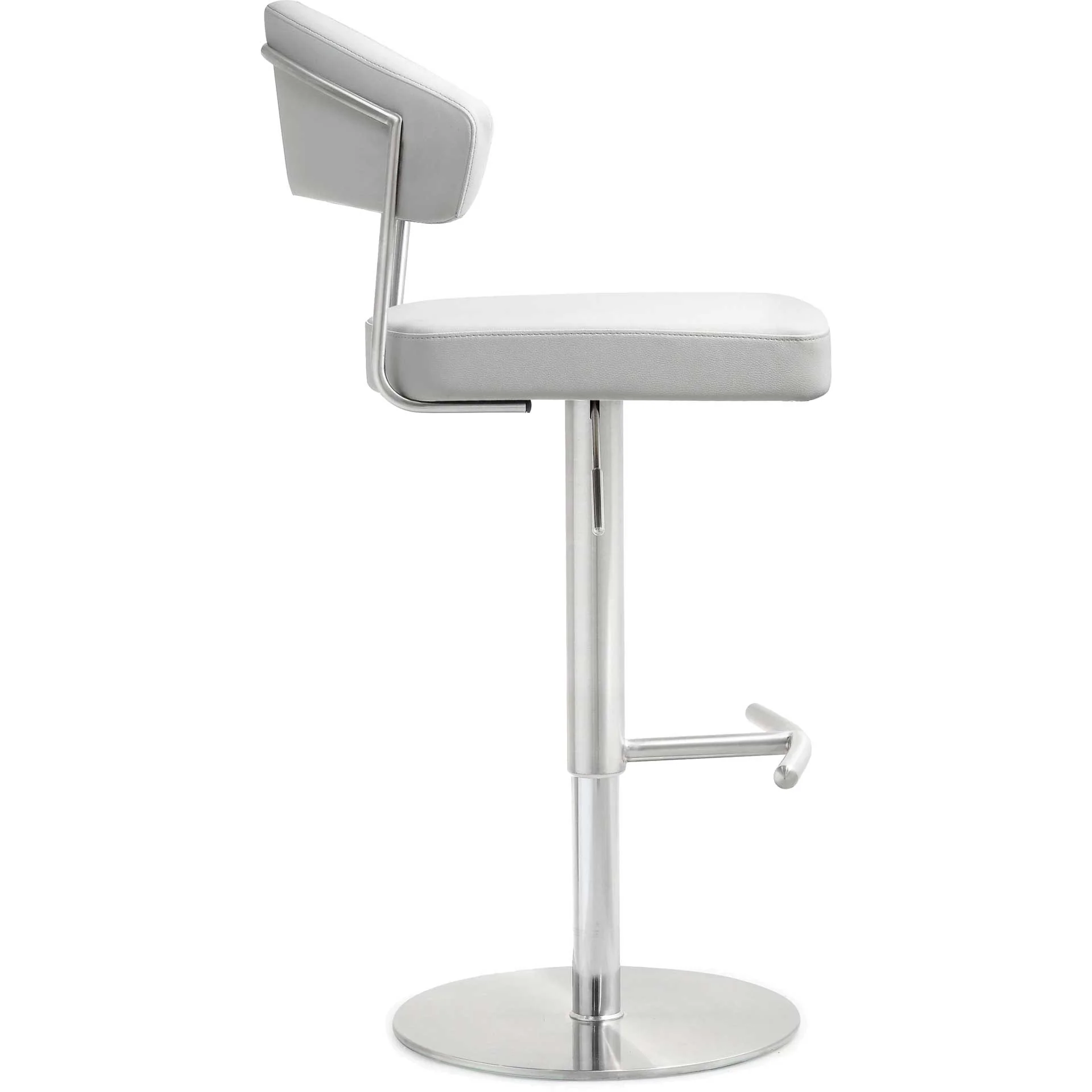 Coffe Stainless Steel Bar Stool White - Image 3
