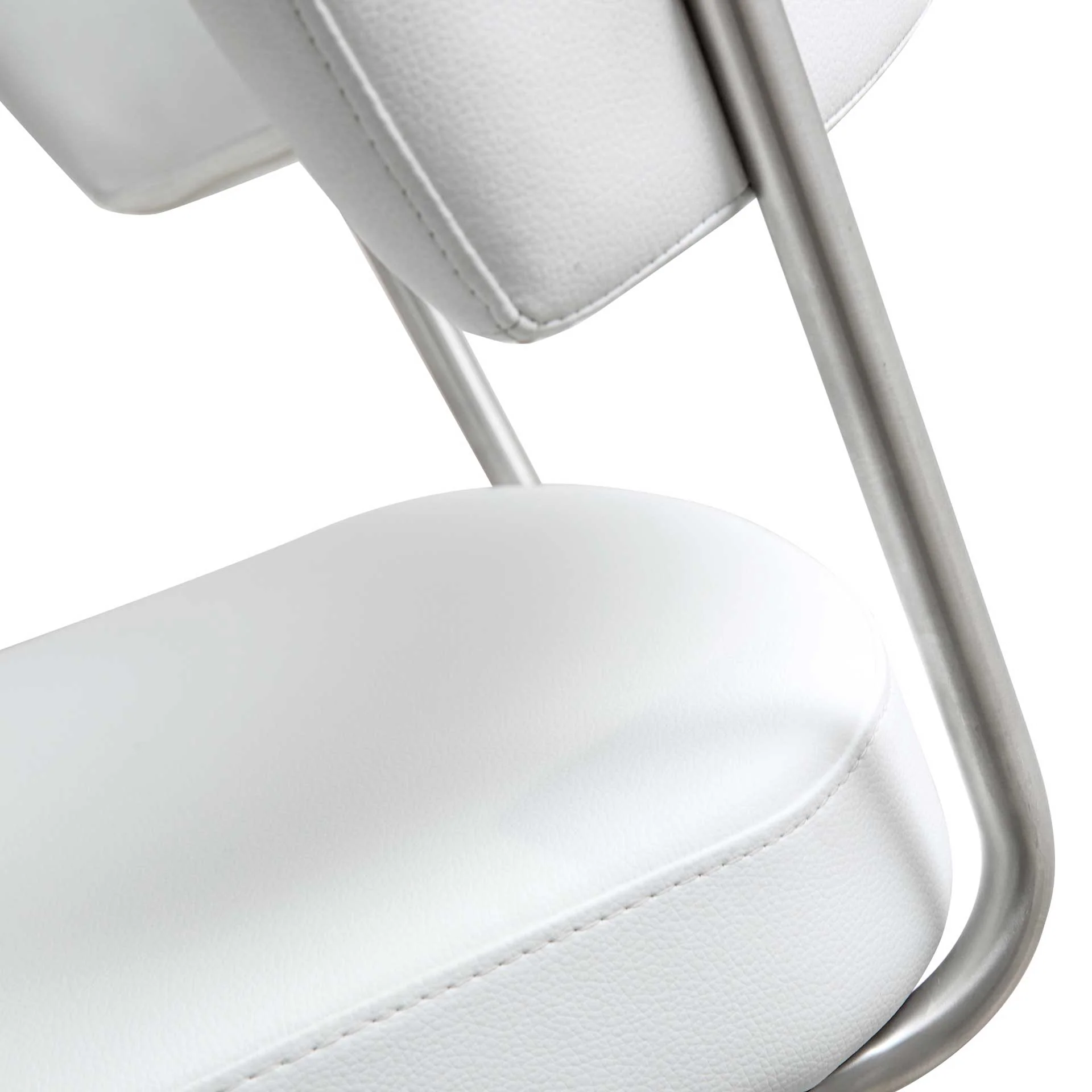 Coffe Stainless Steel Bar Stool White - Image 6