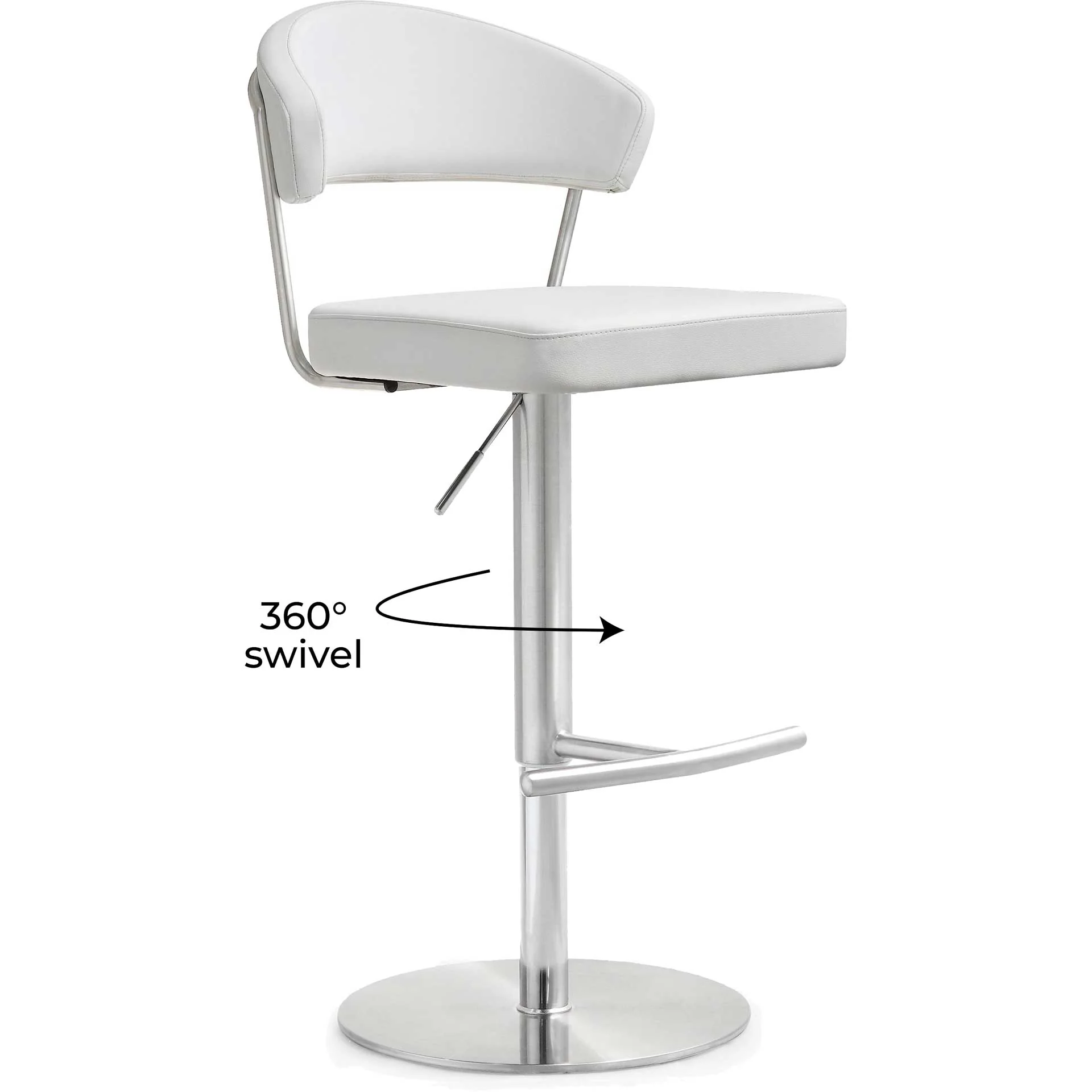 Coffe Stainless Steel Bar Stool White - Image 8