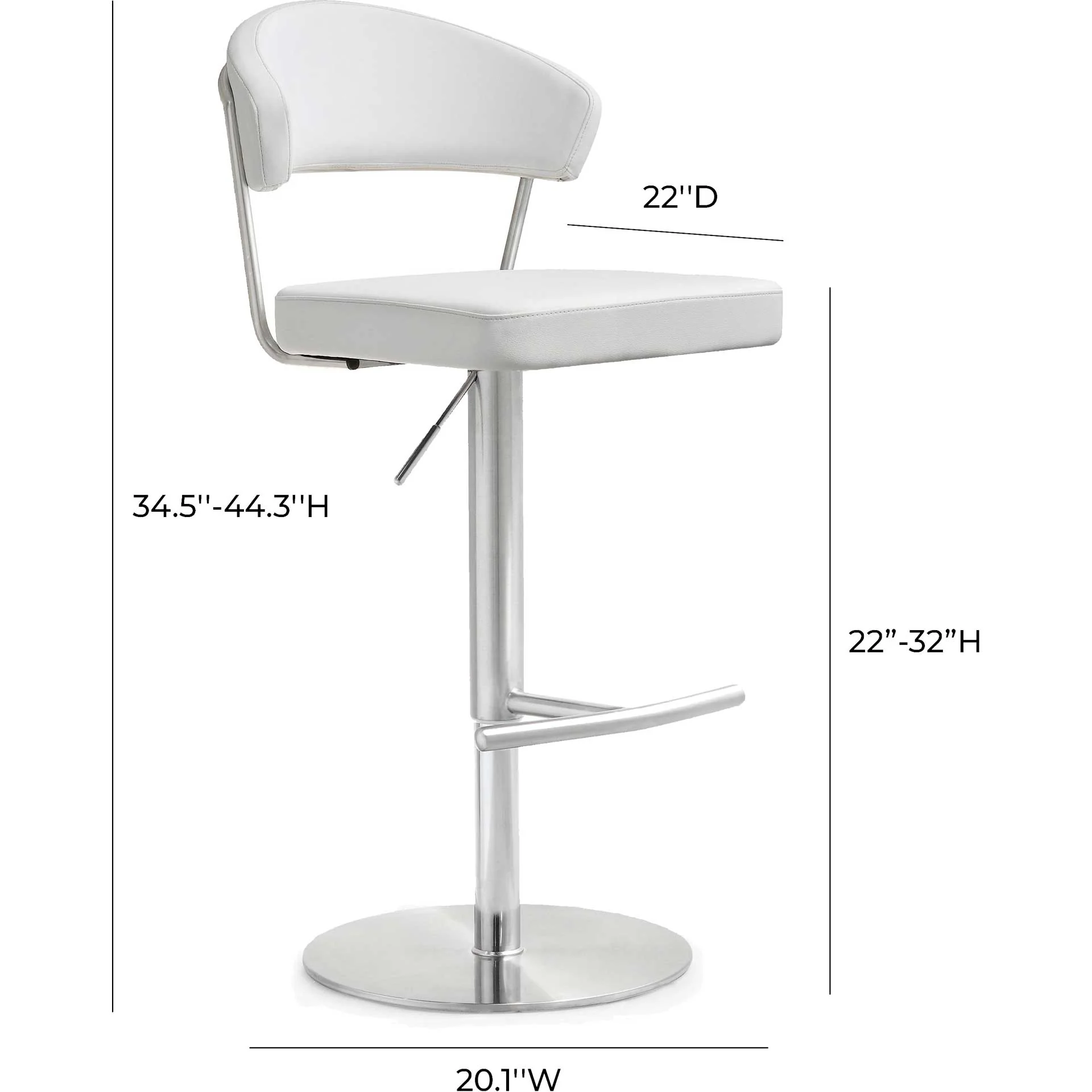 Coffe Stainless Steel Bar Stool White - Image 9