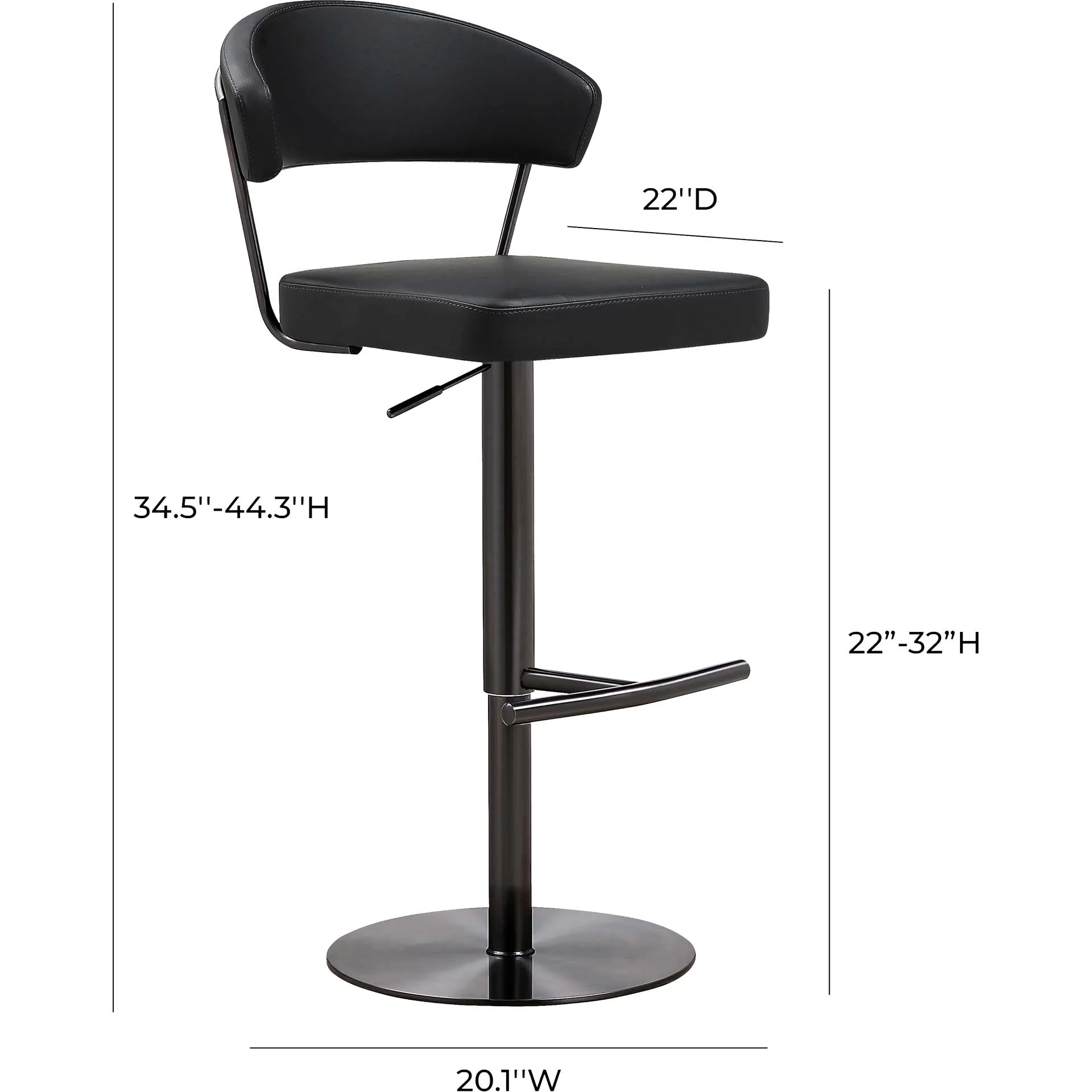 Coffe Steel Bar Stool Black - Image 9