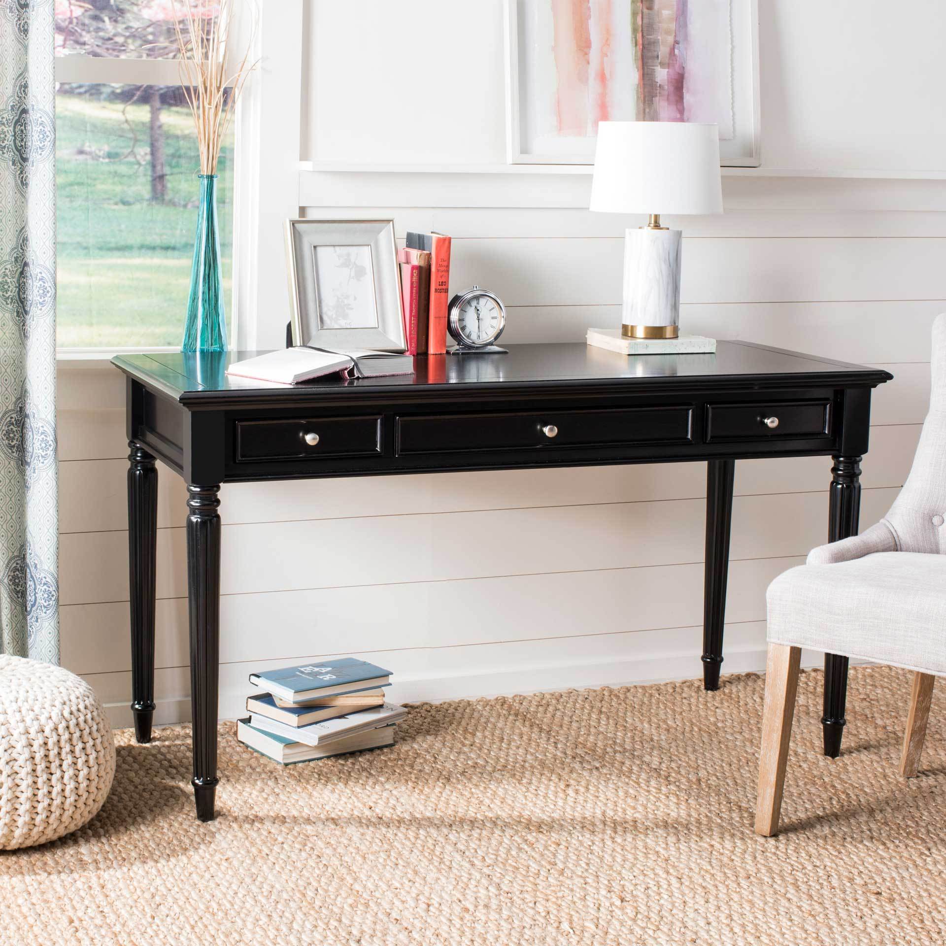 Cohen 3 Drawer Desk Black - Image 6