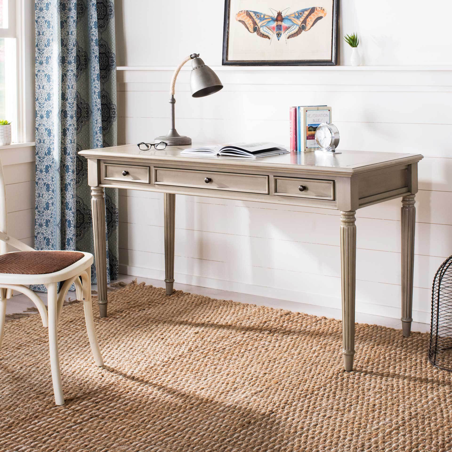 Cohen 3 Drawer Desk Light Beige - Image 4
