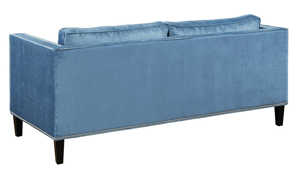 Cole Blue Velvet Sofa - Image 4