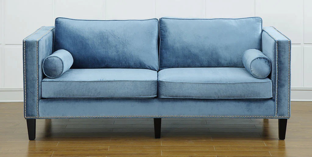 Cole Blue Velvet Sofa - Image 5