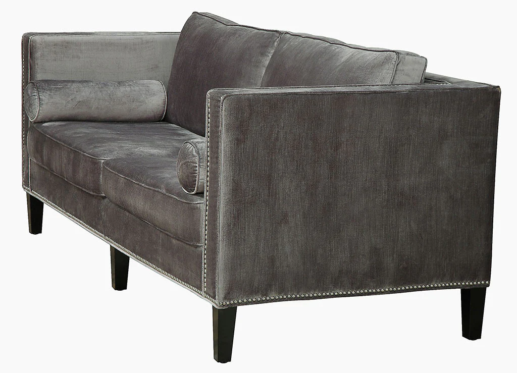 Cole Gray Velvet Sofa - Image 2