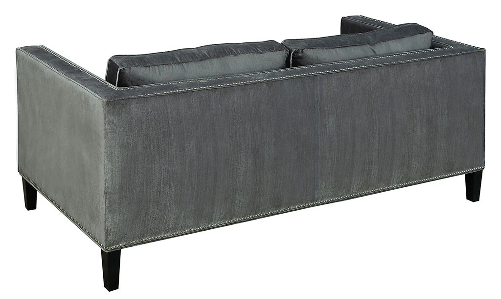 Cole Gray Velvet Sofa - Image 3
