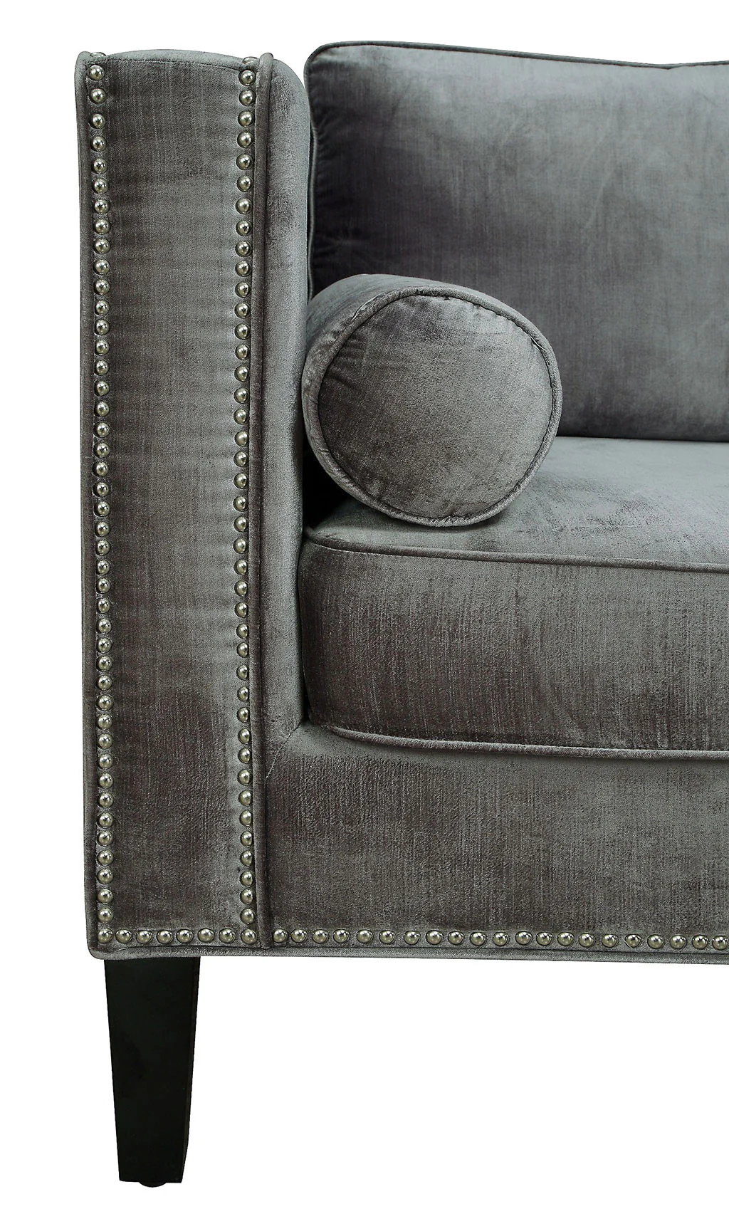 Cole Gray Velvet Sofa - Image 4
