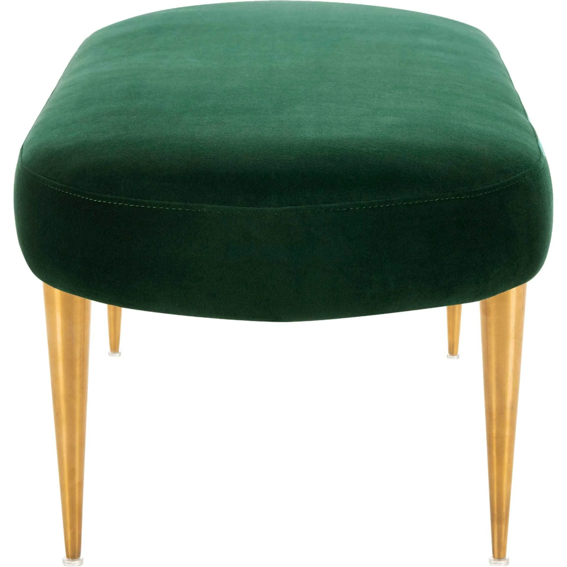 Colette Velvet Oval Bench Emerald/Gold - Image 2