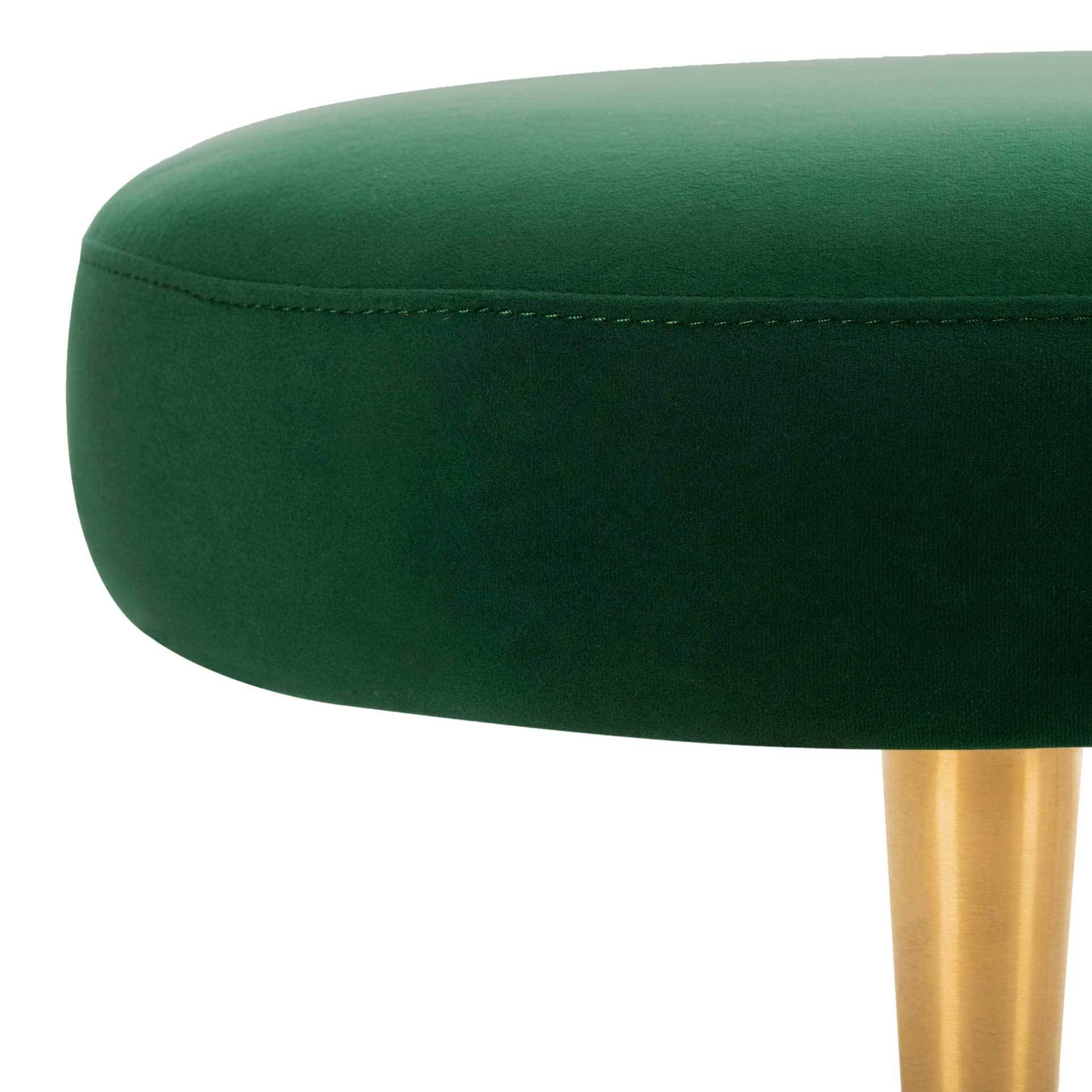 Colette Velvet Oval Bench Emerald/Gold - Image 4