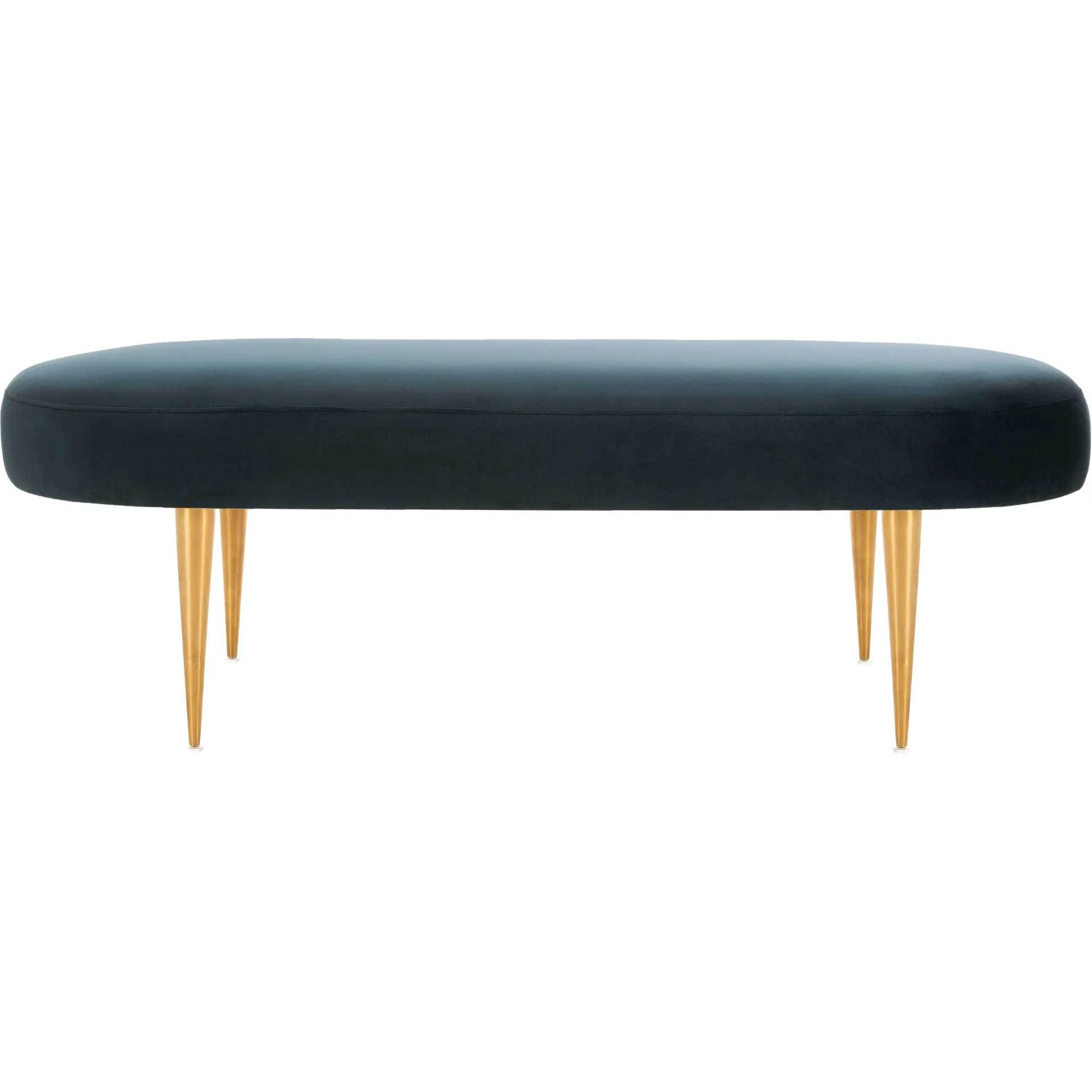 Colette Velvet Oval Bench Navy/Gold - Image 3