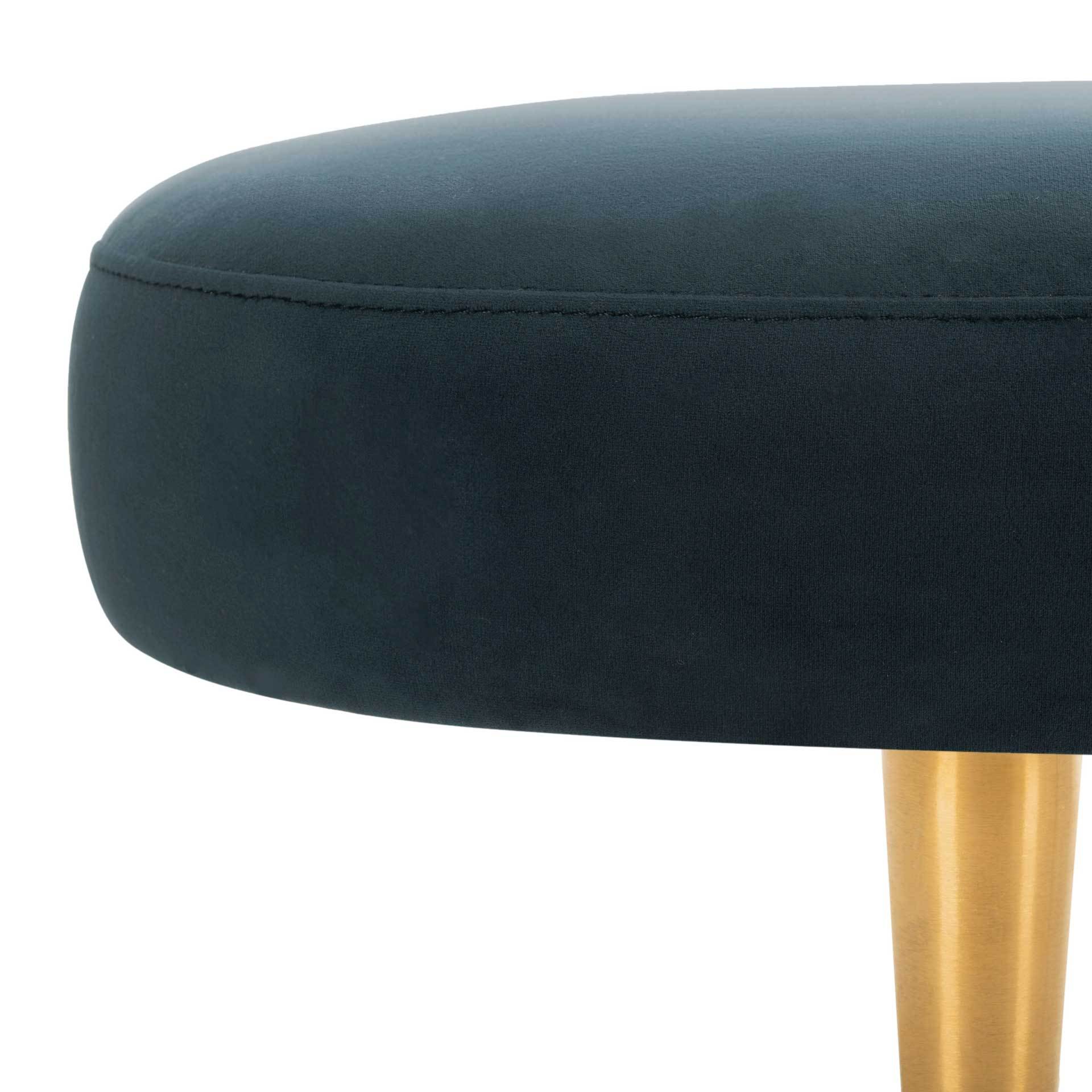 Colette Velvet Oval Bench Navy/Gold - Image 4