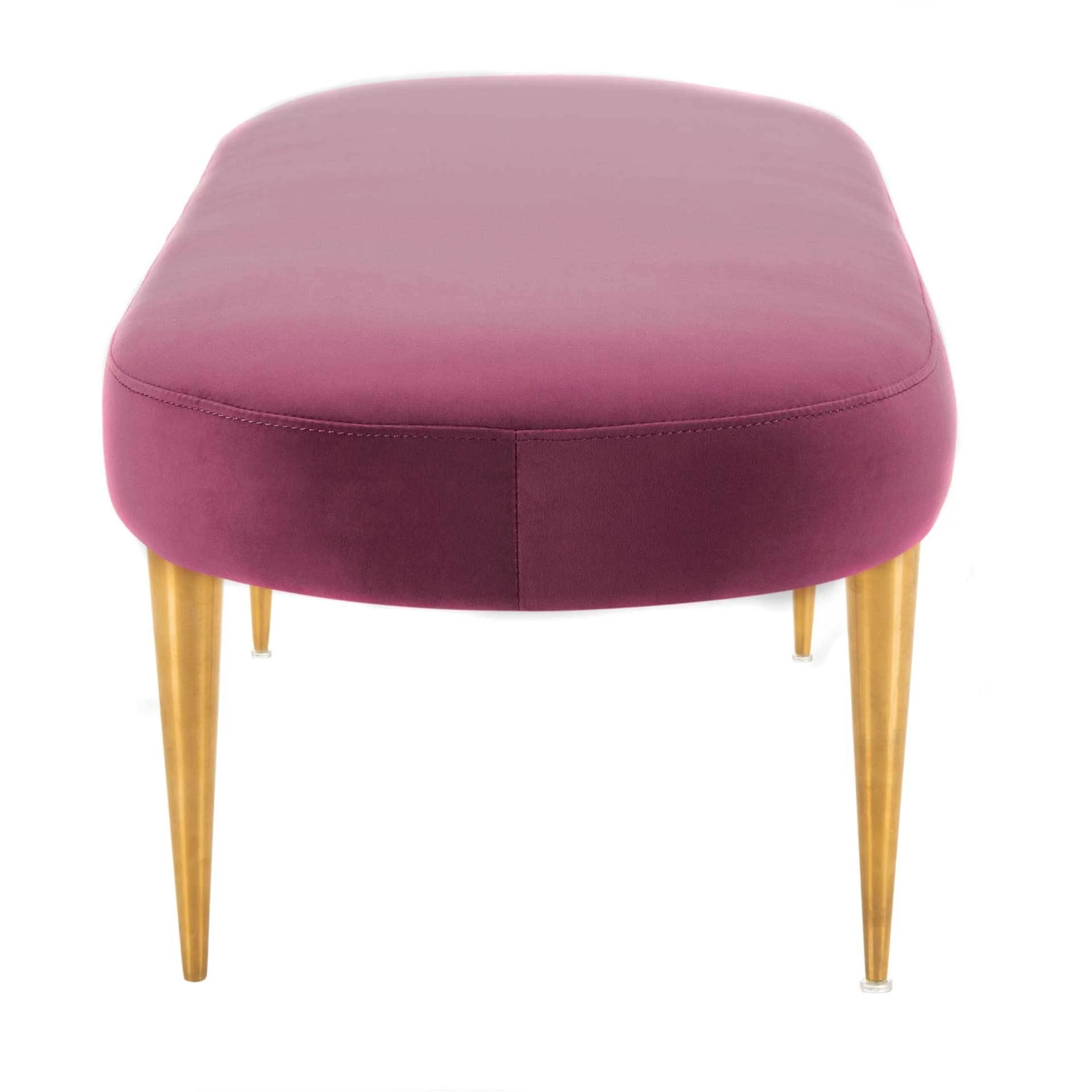 Colette Velvet Oval Bench Plum/Gold - Image 2