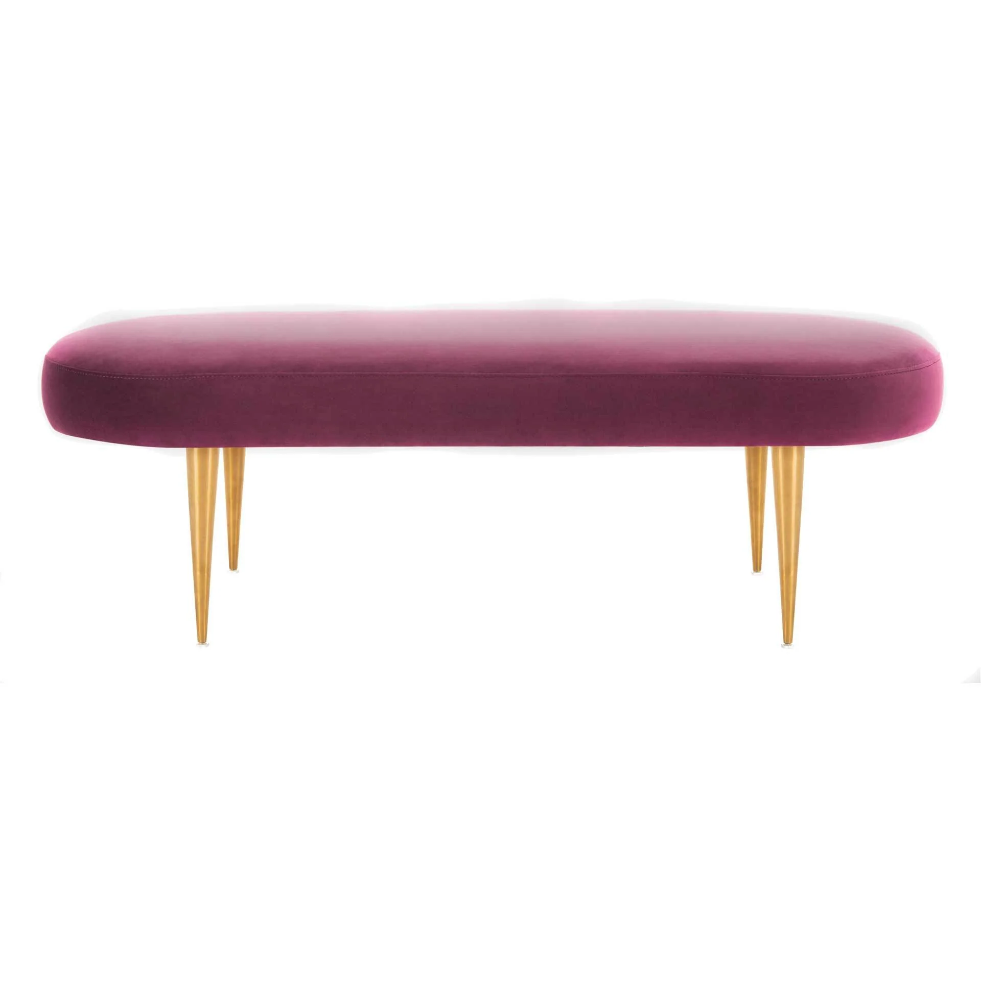 Colette Velvet Oval Bench Plum/Gold - Image 3