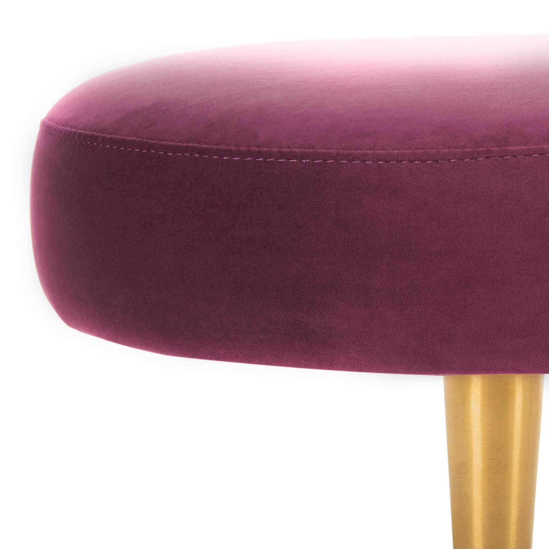 Colette Velvet Oval Bench Plum/Gold - Image 4