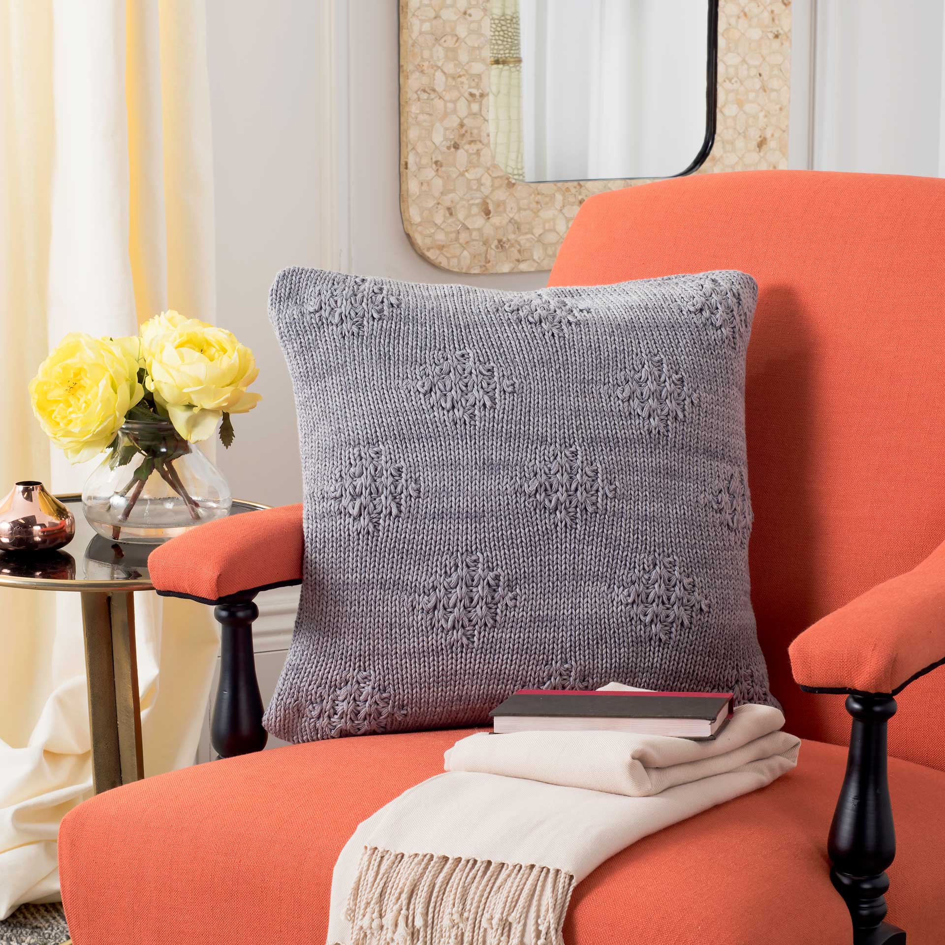 Colin Knit Pillow Medium Gray/Light Gray - Image 2