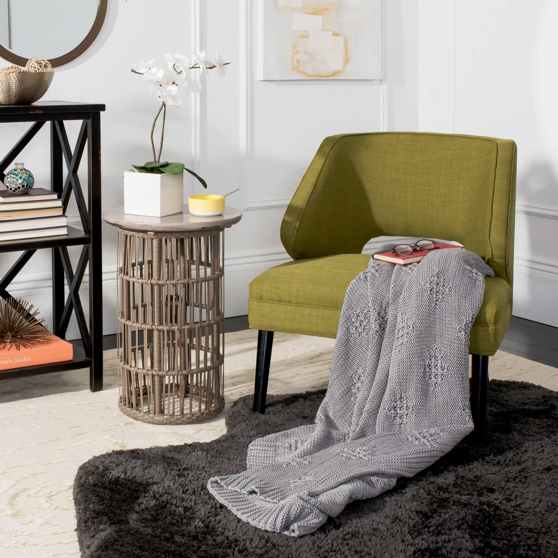 Colin Knit Throw Medium Gray/Light Gray - Image 2