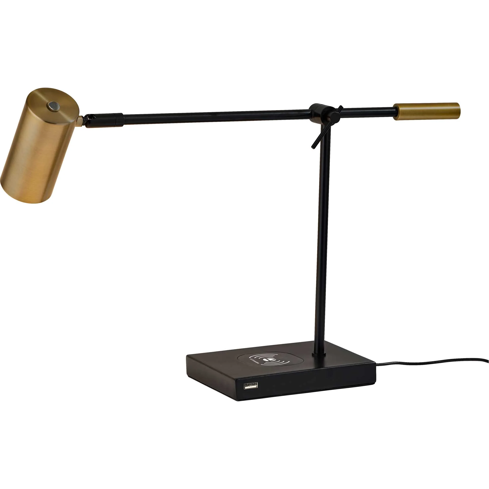Colombes Wireless Charge Desk Lamp Black/Brass - Image 2
