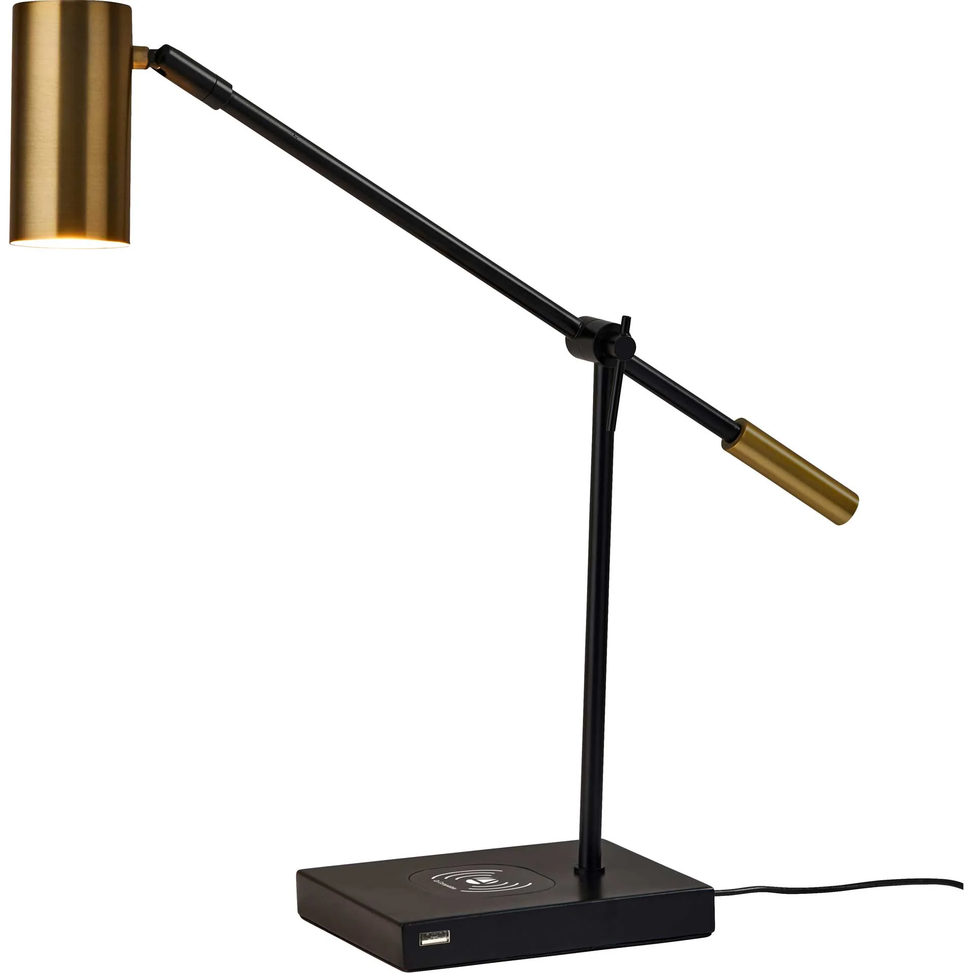 Colombes Wireless Charge Desk Lamp Black/Brass - Image 3