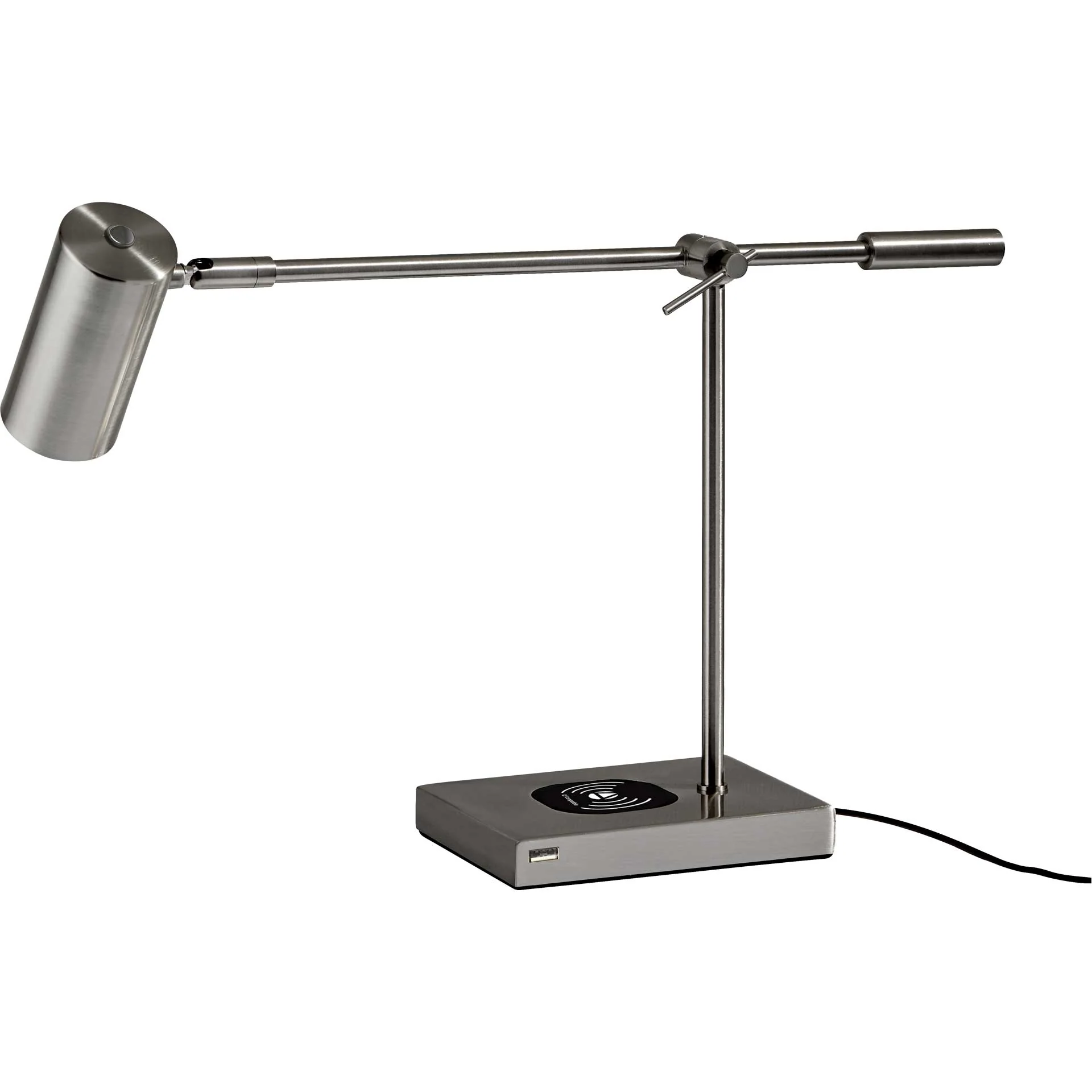 Colombes Wireless Charge Desk Lamp Brushed Steel - Image 2