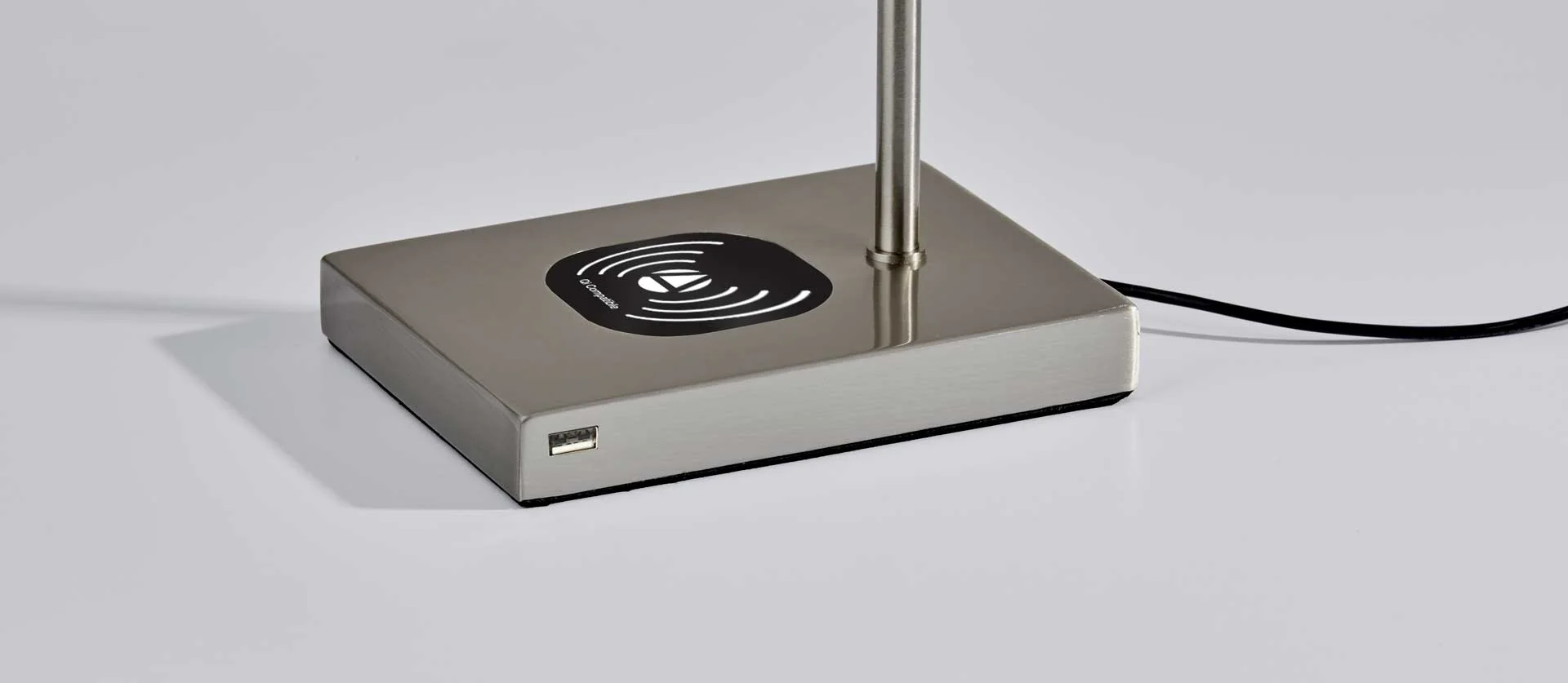 Colombes Wireless Charge Desk Lamp Brushed Steel - Image 6
