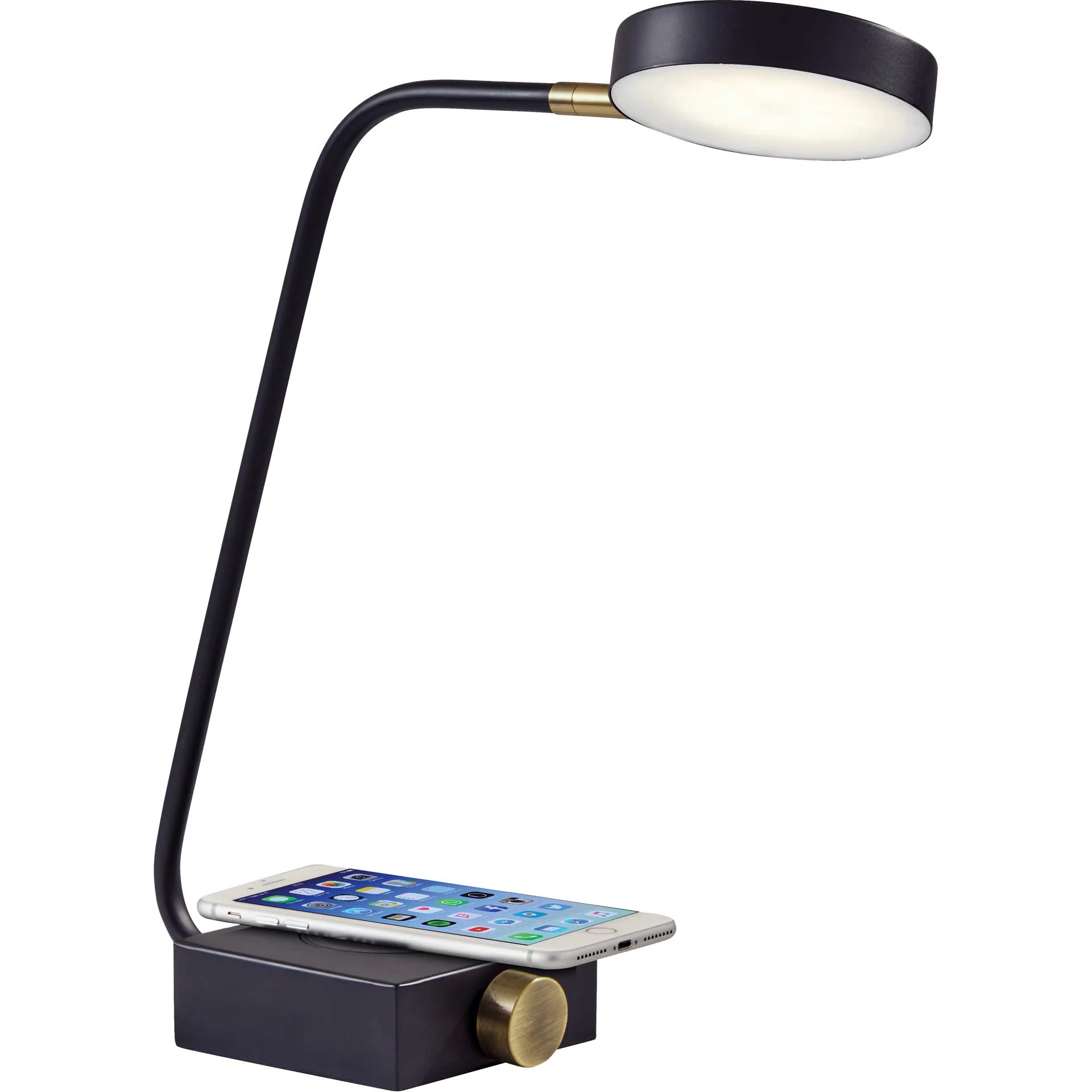 Colomiers Wireless Charge Desk Lamp Black/Brass - Image 2