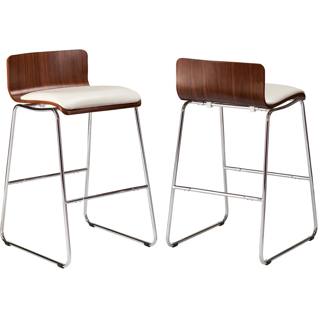 Conley Stools Walnut/White (Set of 2) - Image 2