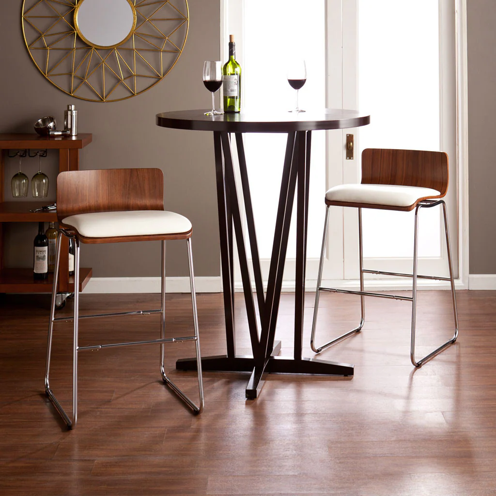Conley Stools Walnut/White (Set of 2) - Image 3
