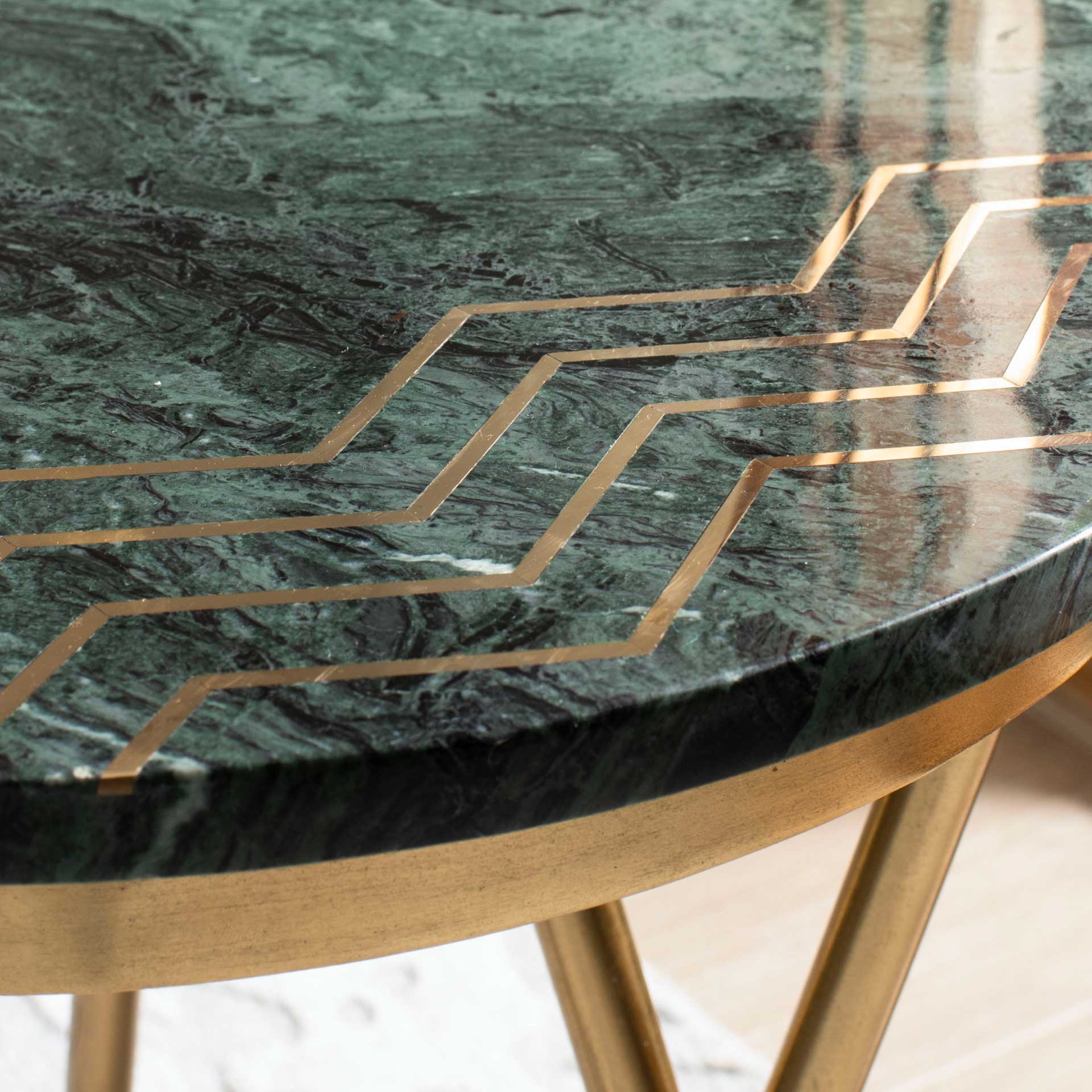 Constellation Marble Accent Table Dark Green/Black/Gold - Image 10