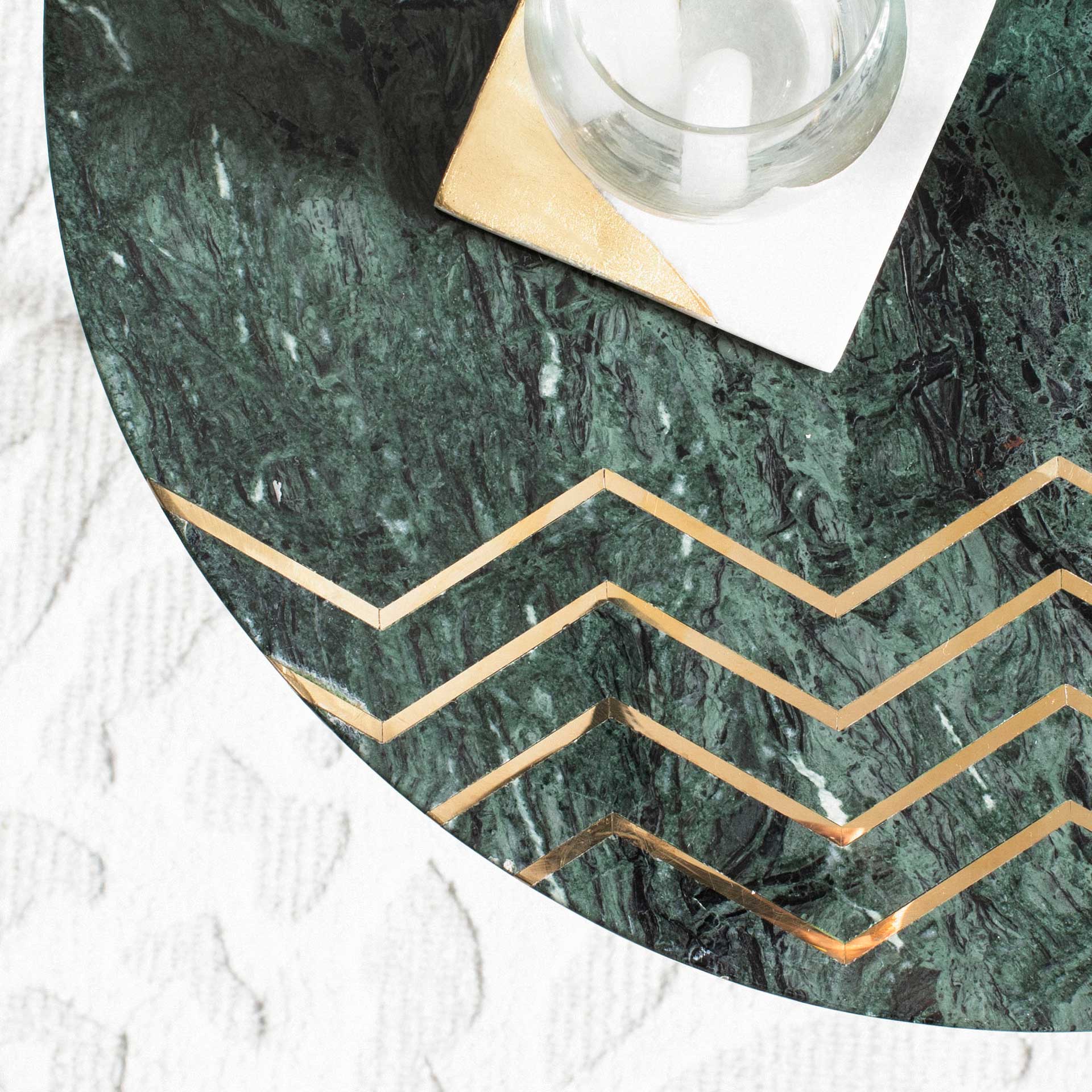 Constellation Marble Accent Table Dark Green/Black/Gold - Image 9