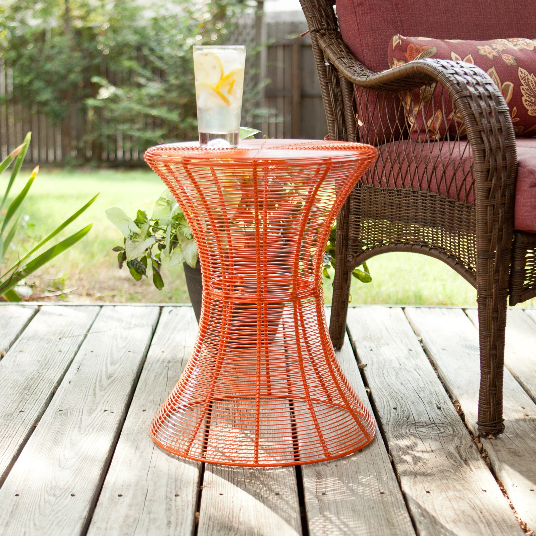 Contour Metal Accent Table Orange - Image 2