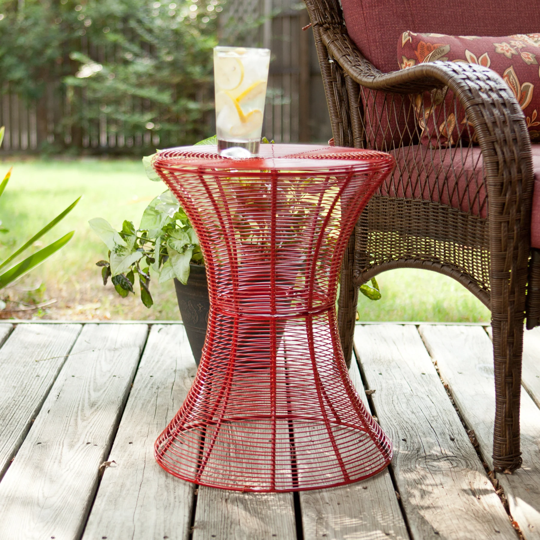 Contour Metal Accent Table Red - Image 2