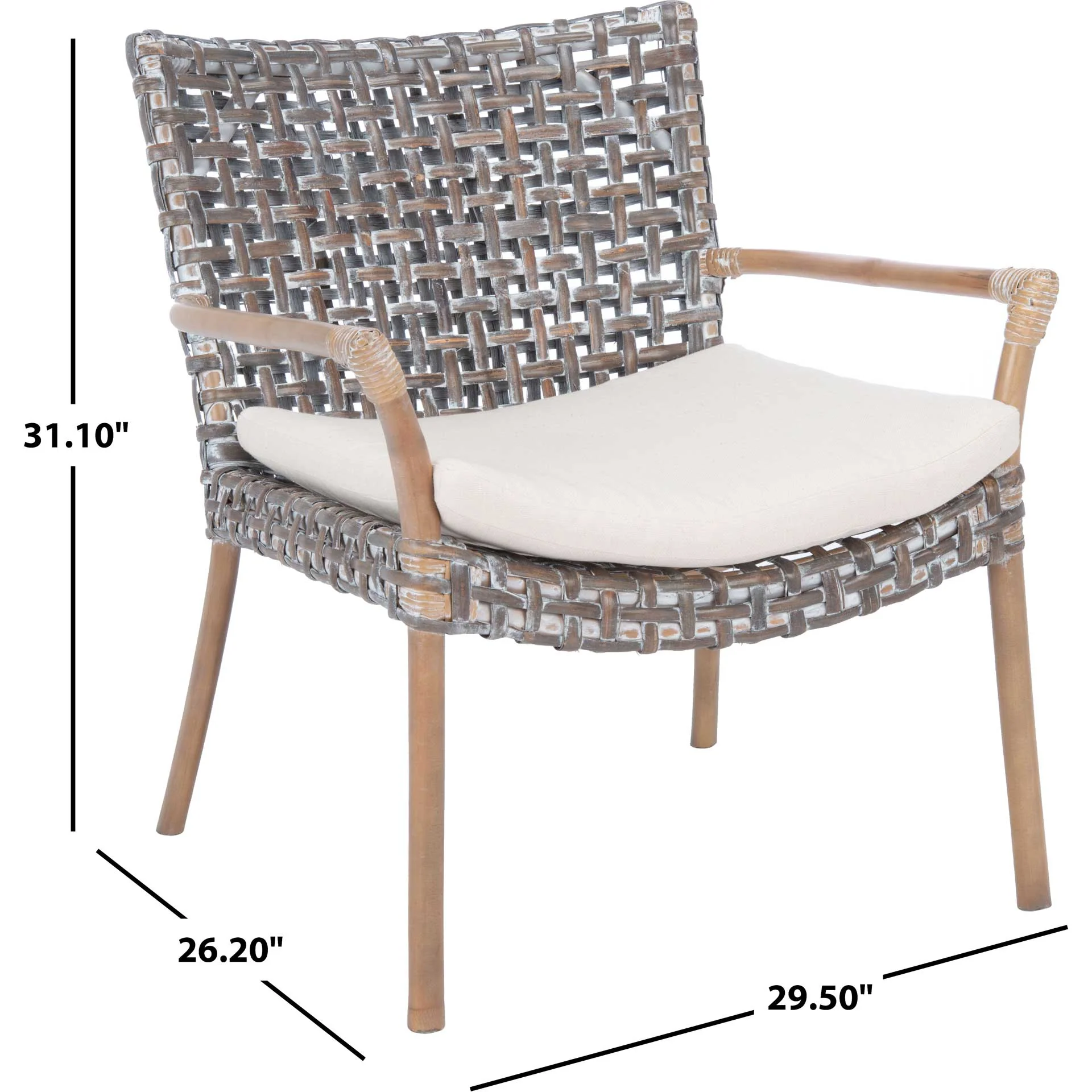Convey Rattan Accent Chair Gray White Wash - Image 8