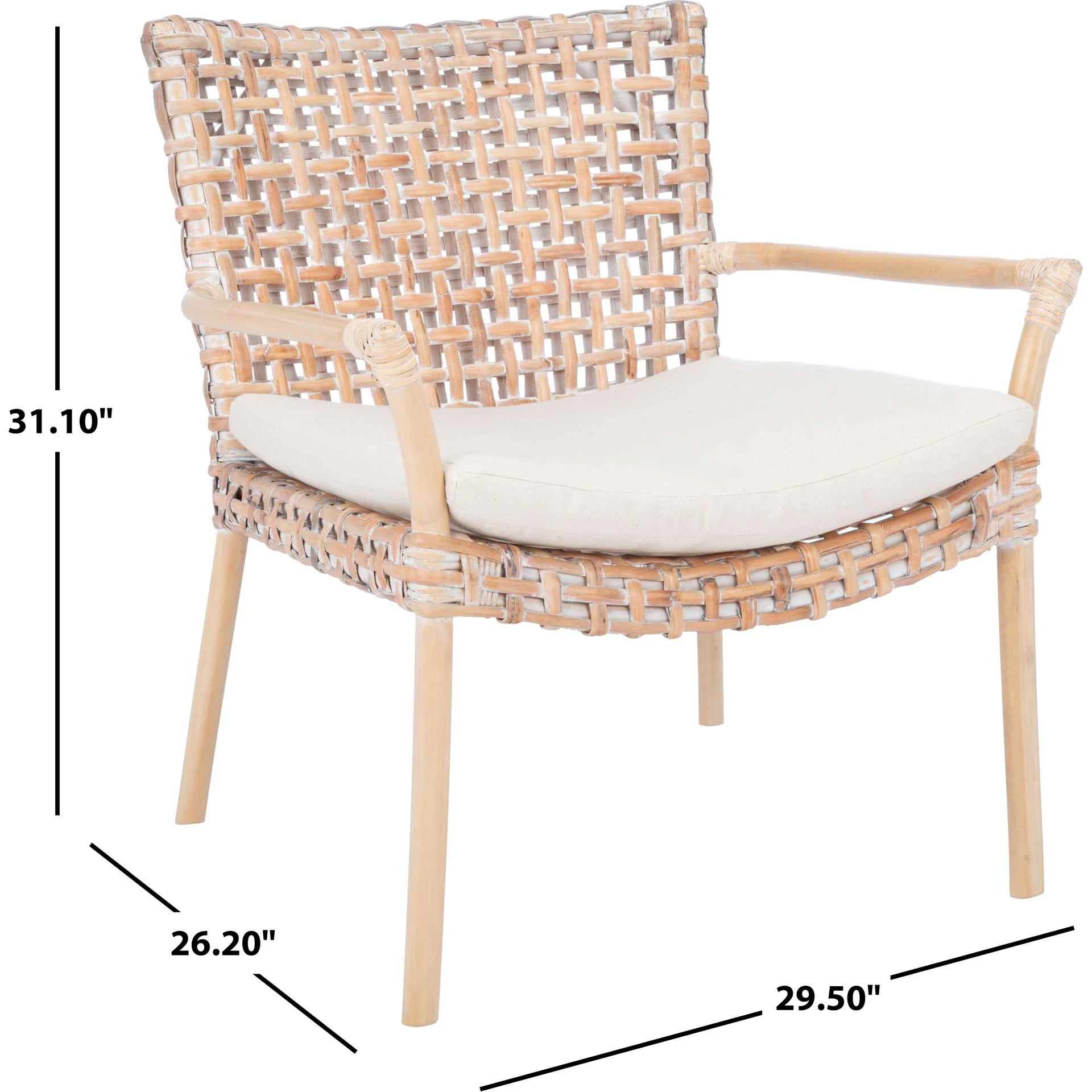 Convey Rattan Accent Chair Natural White Wash - Image 8