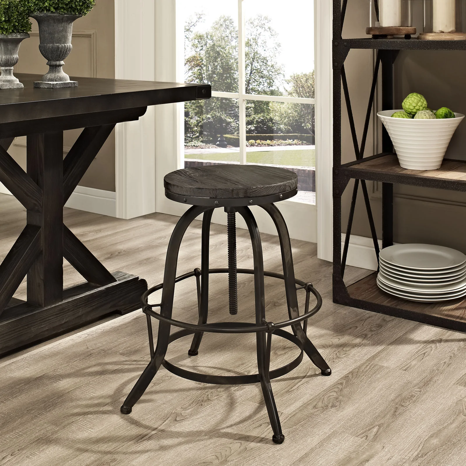 Cosma Wood Top Bar Stool Black - Image 4