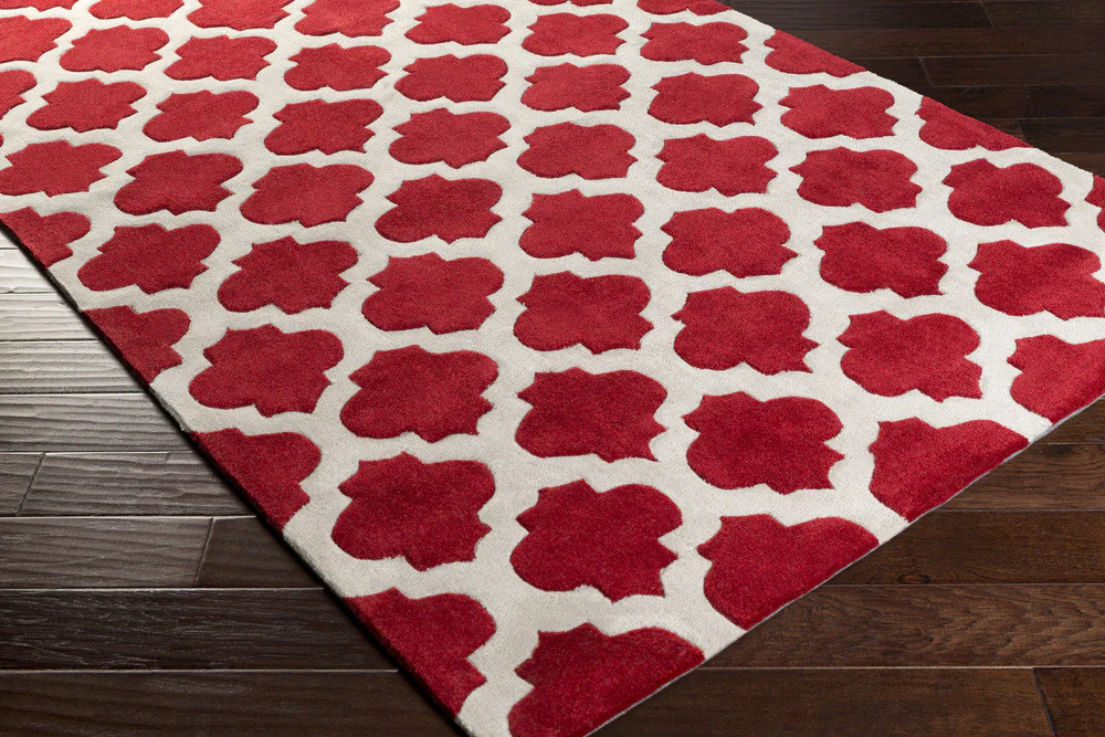 Cosmopolitan Light Gray/Cherry Area Rug - Image 3