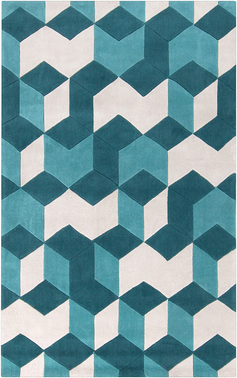 Cosmopolitan Teal/Light Gray Area Rug - Image 2