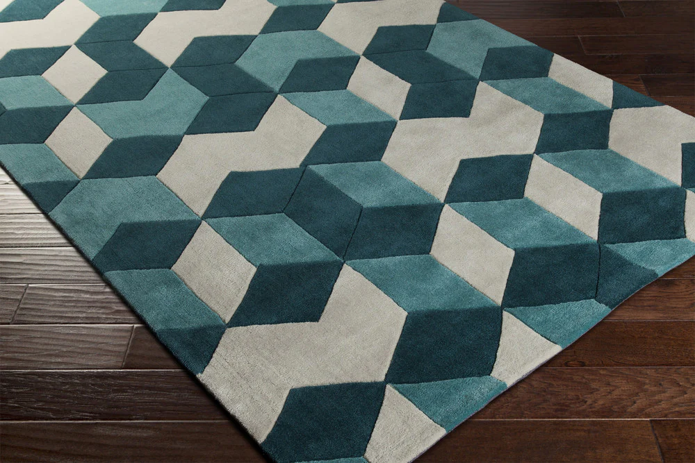 Cosmopolitan Teal/Light Gray Area Rug - Image 3