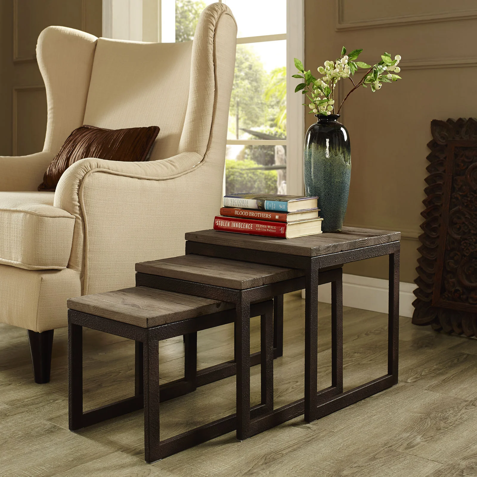 Cove Wood Top Nesting Table Brown - Image 4