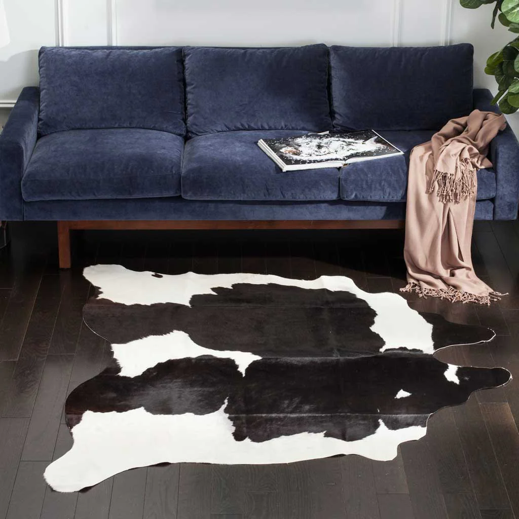 Cowhide Black/White Area Rug - Image 6