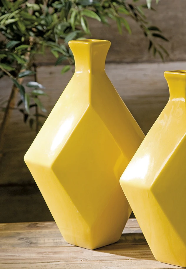 Cowley Large Yellow Ceramic Vase - Image 2