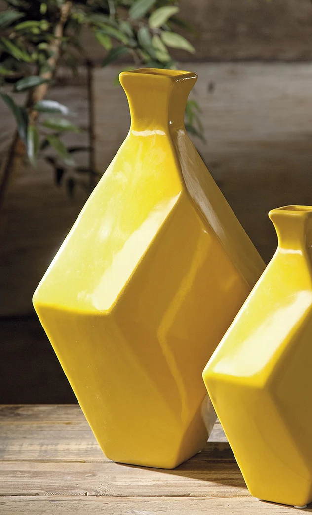 Cowley Large Yellow Ceramic Vase - Image 3