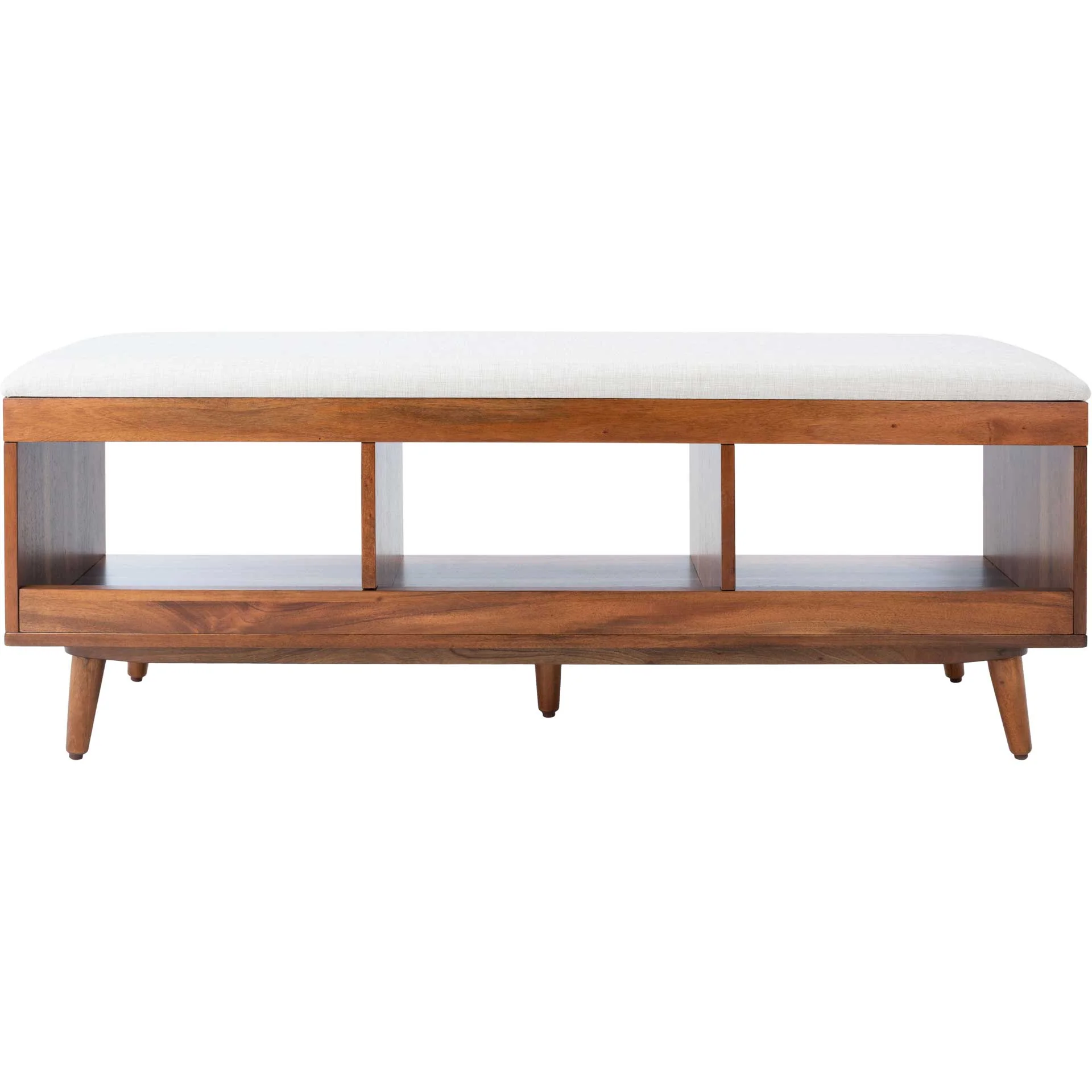 Crane Open Shelf Bench With Cushion Cream/Natural - Image 3