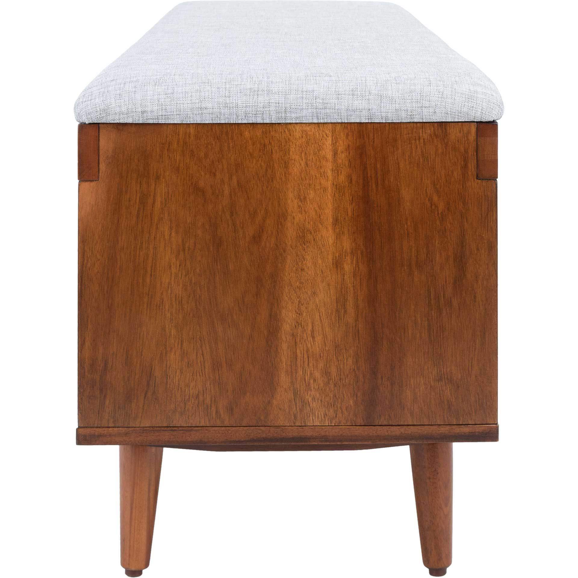 Crane Open Shelf Bench With Cushion Gray/Natural - Image 2