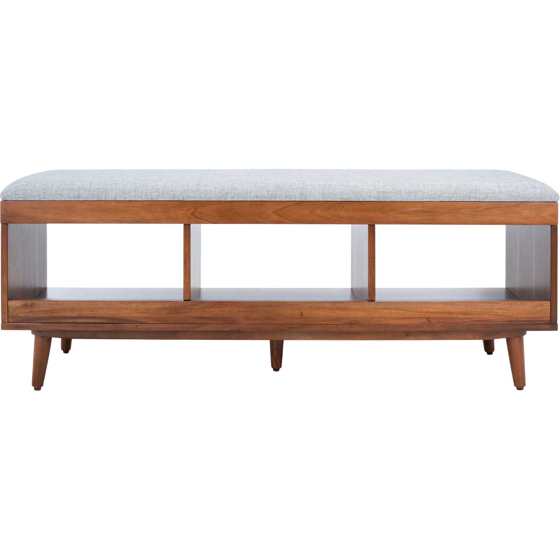 Crane Open Shelf Bench With Cushion Gray/Natural - Image 3