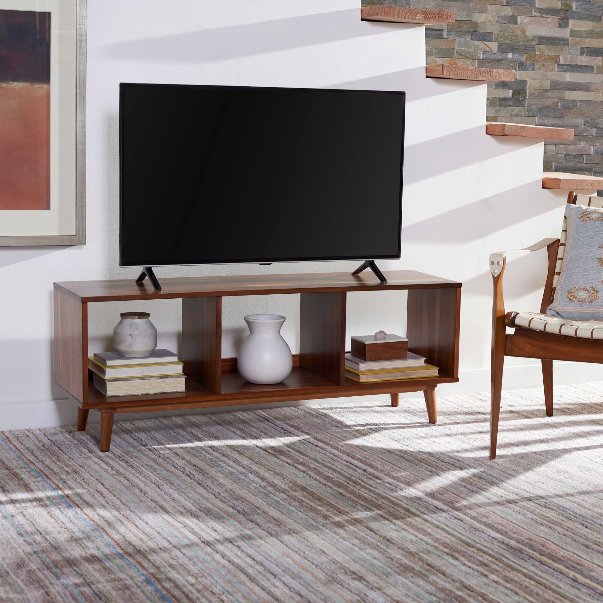 Crane Open Shelf Media Stand Natural Acacia - Image 6