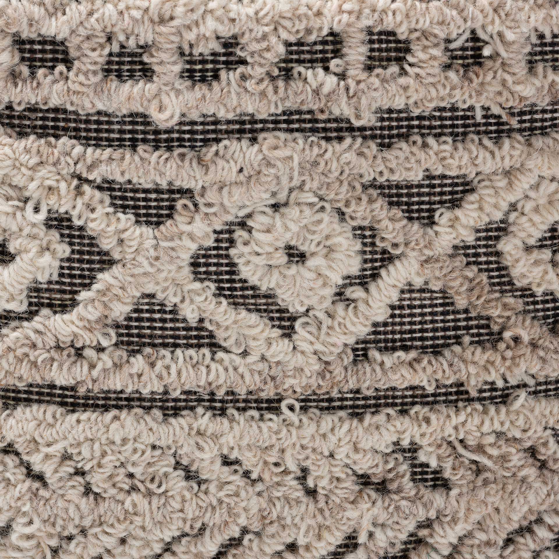 Creek Handwoven Hemp Pouf Beige/Brown - Image 3