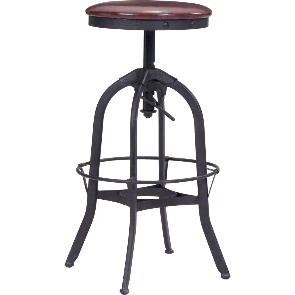 Cremona Barstool Burgundy & Antique Black - Image 4