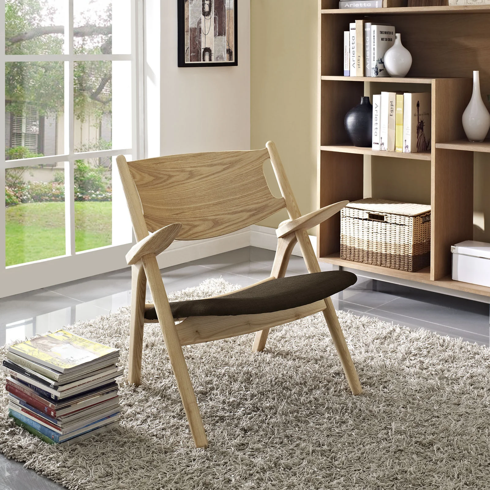 Crescent Lounge Chair Natural Brown - Image 4