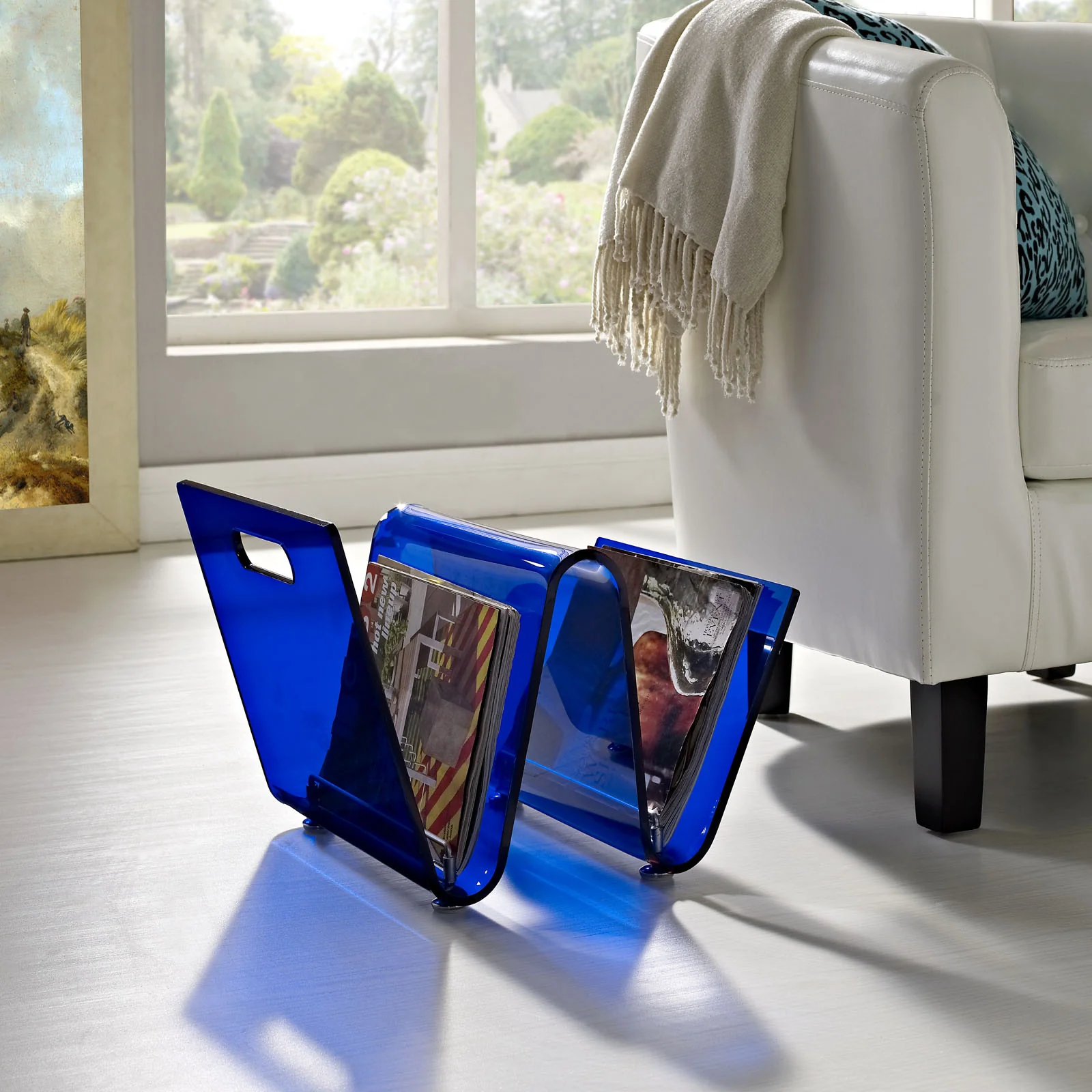 Crescent Magazine Holder Blue - Image 4